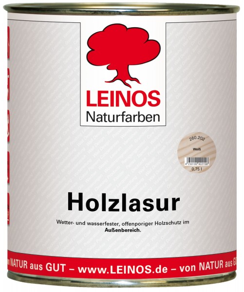 Holzlasur für außen 260 Weiß 0,75l