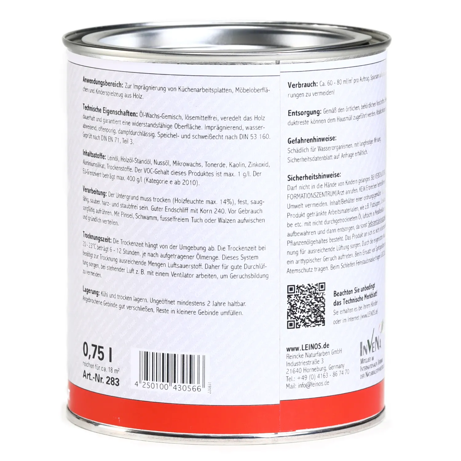Arbeitsplattenöl LF 283 Farblos 0,75l